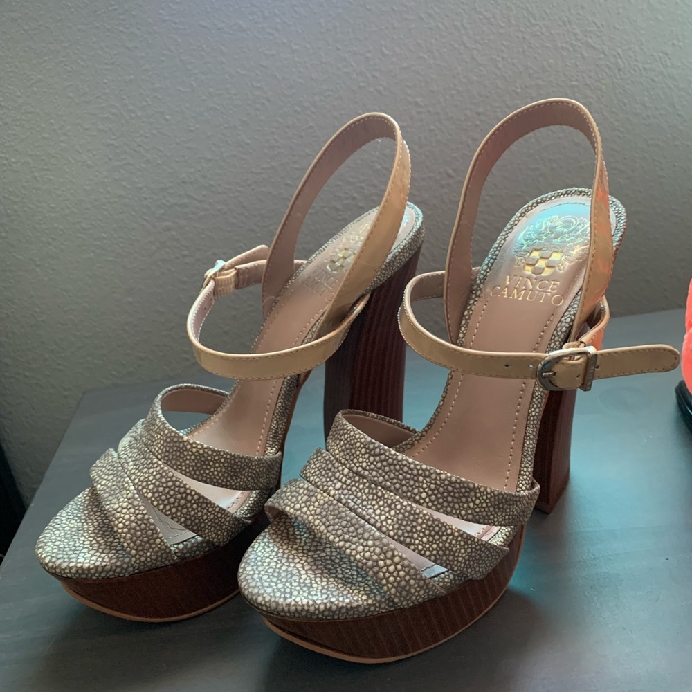 Vince Camuto Leather Platform Heels
